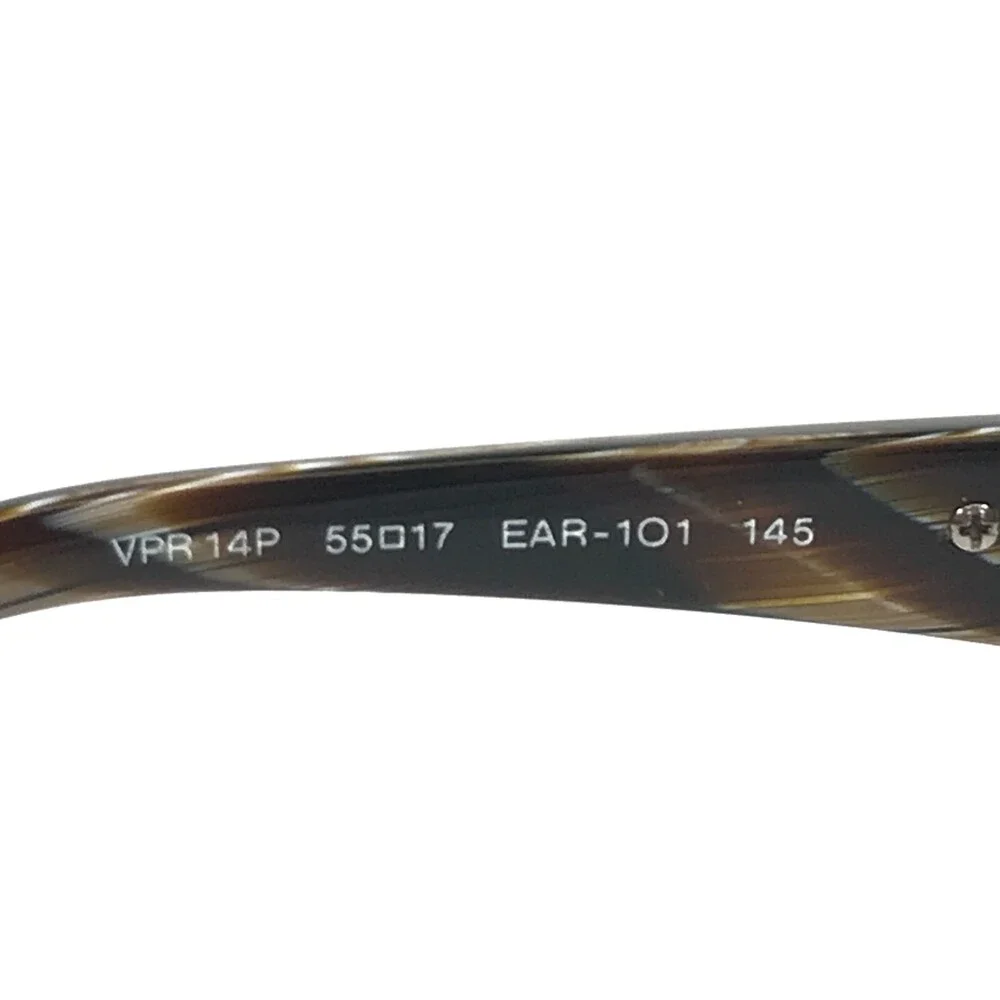Prada Eyeglasses Frames VPR 14P EAR-1O1 Brown Horn Square Full Rim 55-17-145